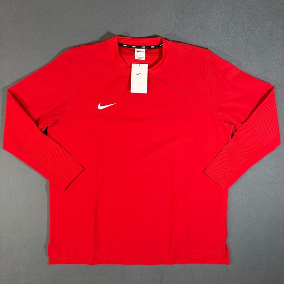 NWT Nike Player Men's Dri-FIT Pullover Crewneck FD4291-694 Baseball Red Large - Picture 2 of 8